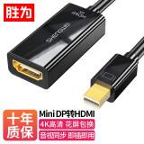 胜为（shengwei）Mini DP转HDMI转换器 高清雷电接口转接头 接显示器投影仪4K 迷你DP黑 MN-2004