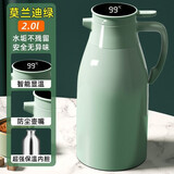 欣美雅（xinmeiya） 热水壶保温壶大容量保温水壶家用暖水壶宿舍学生热水瓶小型暖壶 莫兰迪绿【智能温显+防尘】 2L