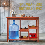 和沐红木家具非洲花梨（学名：刺猬紫檀）全实木小茶桌 新中式移动茶车 自动烧水功夫茶台 组合套 小茶桌+全自动电炉+脚轮