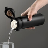 富光 保温杯男士弹盖316不锈钢水杯大容量便携学生女车载泡茶杯子定制 黑色500ml【316不锈钢】