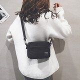 布兰奴布小包包女七夕韩版百搭ins小方包百搭学生原宿风单肩包斜挎包 黑色