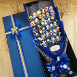 三个点哆啦A梦公仔机器猫多啦a梦多啦爱叮当猫多玩偶花束情人节520礼物 升级36只蓝色哆啦A梦许愿灯款