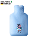 HUGO FROSCH 德国进口热水袋加厚绒布防爆无异味充水大号暖水袋暖手袋暖手宝 舒心河马
