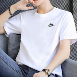 耐克（NIKE）T恤男士 2025夏季新款宽松休闲运动健身圆领透气半袖全棉跑步短袖 AR4999-101/白色 L (175/92A)