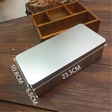 攸竹通用加厚方形马口铁磨砂铁盒产品包装盒收纳盒首饰盒礼品盒喜糖盒 23*10.8*6.5CM 银色通用款