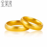 金莱缘  古法黄金戒指男素圈光面板戒足金999硬金情侣对戒光圈指环女 23号  （金重2.8g）