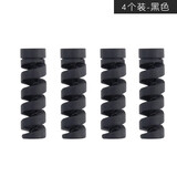 Espanson数据线保护圈螺旋硅胶套电源线缠绕头护线器适用苹果iphone华为oppo小米vivo 四个装 黑色（简易包装）