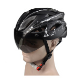 奥塞奇（osagie）op3自行车头盔带风镜镜片眼镜一体成型儿童成人男女通用山地单车户外骑行运动安全帽黑白色