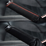 净善坊 汽车专用真皮排挡套夜光型档把套手缝档位套挂档杆套保护套 黑线-手刹套-没夜光-留言车型