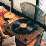 syitren赛塔林TAMMI一体式黑胶唱片机LP动磁留声机木质胶片唱机蓝牙音响唱盘机客厅摆件七夕情人节礼物