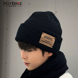 慕衣宾士帽子男冬季保暖白色毛线帽男士针织帽男大头冷帽男生潮牌线帽棉帽