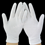 36/24双白手套礼仪棉质文玩汗布耐磨加厚文玩工作作业防滑薄款夏季