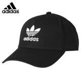 adidas阿迪达斯帽子 三叶草男帽女帽棒球帽休闲运动帽遮阳鸭舌帽网球帽 EC3603 黑色三叶草