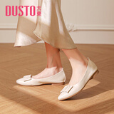 大东时尚浅口鞋女2025春季新款甜美风低跟方跟尖头蝴蝶结单鞋女鞋3049 米色 37