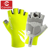 CAVALRY自行车手套破风半指山地公路车手套男女运动健身骑行装备 荧光黄M