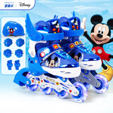 麦斯卡（Mesuca）溜冰鞋 儿童轮滑鞋套装护具学生旱冰轮直排滑冰鞋闪光可调男女初 米奇款(八轮全闪送全套护具) L码(建议脚长20-23CM)