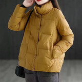 欧洛黛棉服女短款【清.仓\特.促】棉衣女装时尚面包服宽松棉袄外套女 黄色 XL