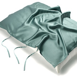 桑宋重磅真丝枕巾丝绸枕头巾100%桑蚕丝美容护肤透气抗菌单人6根绑带