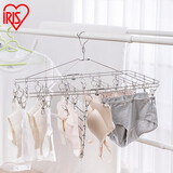 爱丽思（IRIS）晾衣夹子不锈钢晾晒夹晾衣架爱丽丝晒袜子架阳台吊式防风挂 【人气】20个夹子(方形)