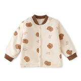 棉大班（MIANDABAN）儿童轻薄棉服春秋冬款婴儿棉衣夹棉上衣男童宝宝棉袄内胆外套 咖色熊 120 CM