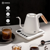 HDBROS 家用恒温泡茶电热水壶细嘴烧水壶保温手冲咖啡壶小型办公室煲水壶煮茶专用壶控温手冲壶 白色 0.8L