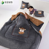 迎菲抱枕被子两用加厚加绒二合一珊瑚绒办公室车载抱枕盖毯2025新款 深灰 【可爱鹿】加厚加绒 100cm*150cm 小号40 展开【2.3斤】