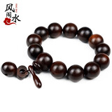 黑桃木佛珠木鱼手串男女款念珠饰品 18mm 霸气男款