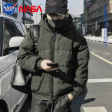 Colombass NASA潮牌羽绒服男冬季男士加厚短款潮流宽松连帽羽绒冬装外套 军绿色(升级款) L(建议115-130斤)