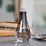泰西丝创意手工玻璃花瓶小号网红透明水培花器禅意客厅插花花瓶摆件 迷你小水滴-烟灰