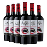黑猫（GatoNegro）智利黑猫红酒赤霞珠干红GatoNegro 智利进口葡萄酒国际品牌猫酒 750ml毫升装赤霞珠2021年6瓶