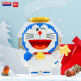 贝乐迪女生礼物哆啦A梦积木拼装玩具叮当猫蓝胖子男女孩生日礼物 16303天使989颗粒+起件器 