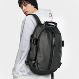 派保爵男包双肩包男士背包休闲旅行包潮流初中学生书包15.6英寸电脑包 PBJ3013A 黑色