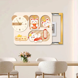 艺环宇奶油风电表箱装饰画带钟表简约配电箱遮挡画时钟免打孔电闸箱挂画