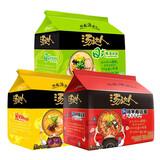 统一汤达人袋装方便面30包／15包 规格可选 家庭装易煮拉面速食推荐 日式豚骨（绿）+酸酸辣辣（黄）+韩式辣牛肉（红）