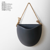 九土 ins风北欧陶瓷花器挂件装饰创意壁挂水培简约垂吊篮挂墙仿真花盆 大号