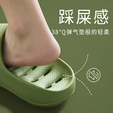 麦乐朵浴室拖鞋女夏天家居家用室内卫生间洗澡漏水镂空速干防滑凉拖鞋男 绿色【漏水加厚底】 37-38码