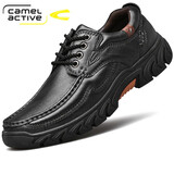 骆驼动感工装鞋休闲皮鞋男新品头层牛皮户外工装鞋英伦舒适皮鞋男19551 19551黑色 38