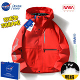 NASAGOODNASA官方羽绒服男士冬季轻薄易穿搭冲锋防风外套男女情侣衣服大码 红色 XL