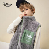 迪士尼（DISNEY）童装儿童男女童舒棉绒马甲时尚保暖坎肩上衣24冬DB341DE06雅灰100