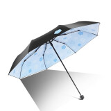 天堂伞雨伞遮阳伞太阳伞防晒防紫外线折叠伞晴雨伞两用胶囊便携迷你伞 （曼陀花）三折蓝色