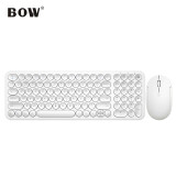 航世（BOW）HW098SDL-2 无线键盘鼠标套装 充电键鼠套装 超薄便携 笔记本台式电脑办公键盘鼠标 白色