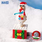 哲高圣诞礼物拼装积木圣诞节拼装玩具组装小颗粒男女生节日礼物 圣诞雪人【135颗粒】