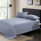 黄河口老粗布黄河口老粗布三件套纯棉全棉加厚纯色格子单人床单双人床单三件套 藏蓝色 1.5米床用三件套（1床单+2枕套）