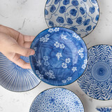 美浓烧日式进口陶瓷家用复古创意餐盘圆盘日本复古单个沙拉餐具自由组合 烟光细草【16.5x4.5cm】