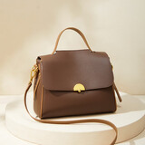 纳兰杜（Nalandu）牛皮包包女包时尚手提包女轻奢斜挎包大容量单肩包七夕情人节礼物 咖啡色