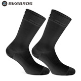 BIKEBROS透气骑行袜男女自行车公路车运动袜跑步健身篮球袜子中筒 黑色