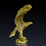 古叶家居纯黄铜小飞鹰摆件办公室老鹰装饰工艺品家居礼品铜鹰客厅玄关