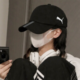 彪马（PUMA） 男帽女帽 新款透气学生鸭舌帽运动帽子时尚休闲遮阳棒球帽潮帽 黑色-CAT图案 ADULT