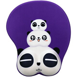 CAPERE (铠雷)鼠标垫护腕可爱柯基狗女生硅胶加厚小号带手托3d立体卡通电脑办公娱乐滑鼠垫 深紫色小熊猫M429