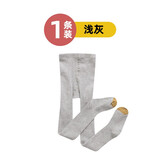 JANE.OSTIN婴儿打底裤女童春秋季棉质款新生儿童连裤袜加厚冬宝宝长筒袜 脚跟拼色浅灰 L适合90-102CM(建议2-4岁)